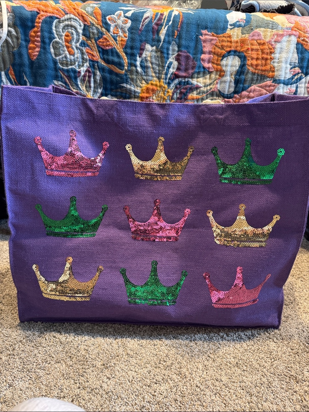 The Royal Standard - Purple bag with Crowns